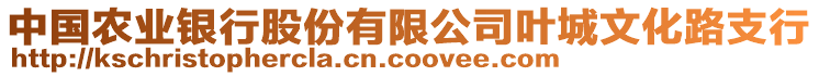 中國農(nóng)業(yè)銀行股份有限公司葉城文化路支行