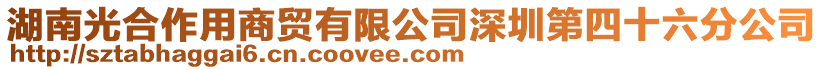 湖南光合作用商貿(mào)有限公司深圳第四十六分公司