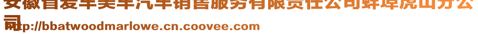 安徽省愛車美車汽車銷售服務(wù)有限責(zé)任公司蚌埠虎山分公
司