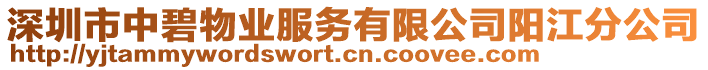 深圳市中碧物業(yè)服務有限公司陽江分公司