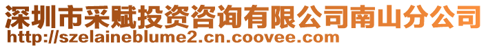 深圳市采賦投資咨詢有限公司南山分公司