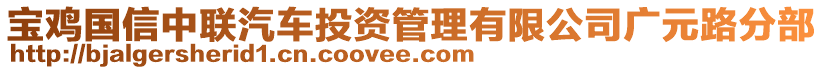 寶雞國(guó)信中聯(lián)汽車(chē)投資管理有限公司廣元路分部