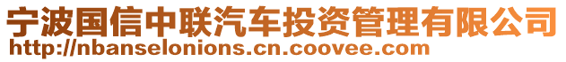 宁波国信中联汽车投资管理有限公司