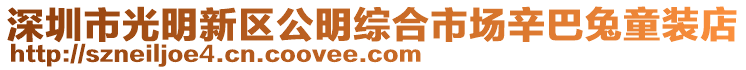 深圳市光明新區(qū)公明綜合市場辛巴兔童裝店