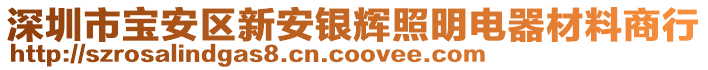 深圳市寶安區(qū)新安銀輝照明電器材料商行