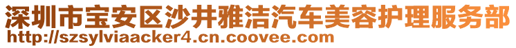 深圳市寶安區(qū)沙井雅潔汽車美容護理服務部