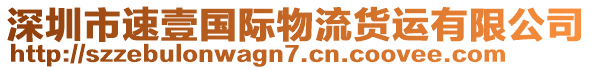 深圳市速壹國(guó)際物流貨運(yùn)有限公司