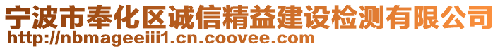 宁波市奉化区诚信精益建设检测有限公司