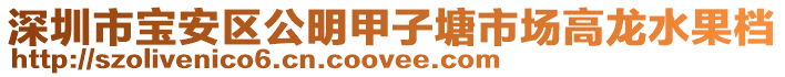 深圳市寶安區(qū)公明甲子塘市場高龍水果檔