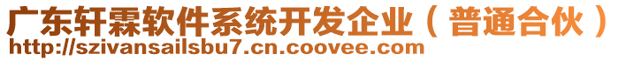 廣東軒霖軟件系統(tǒng)開發(fā)企業(yè)（普通合伙）