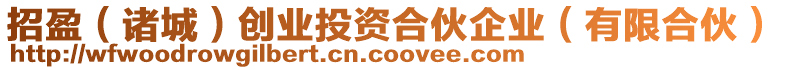 招盈（諸城）創(chuàng)業(yè)投資合伙企業(yè)（有限合伙）