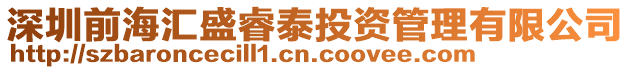 深圳前海匯盛睿泰投資管理有限公司