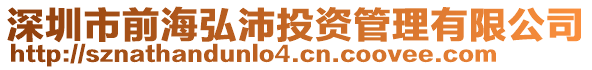 深圳市前海弘沛投資管理有限公司