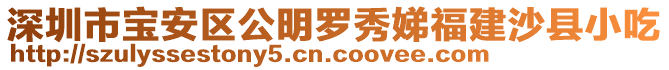 深圳市寶安區(qū)公明羅秀娣福建沙縣小吃