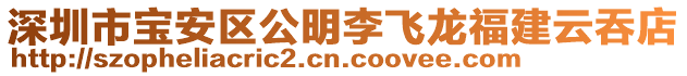 深圳市宝安区公明李飞龙福建云吞店