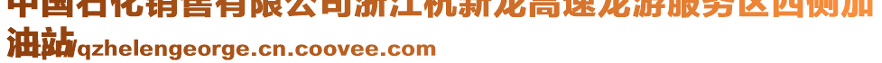 中國(guó)石化銷售有限公司浙江杭新龍高速龍游服務(wù)區(qū)西側(cè)加
油站