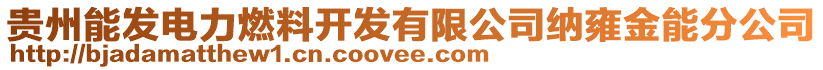 貴州能發(fā)電力燃料開發(fā)有限公司納雍金能分公司