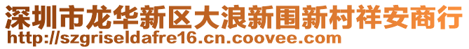 深圳市龍華新區(qū)大浪新圍新村祥安商行