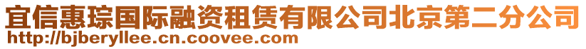 宜信惠琮國際融資租賃有限公司北京第二分公司