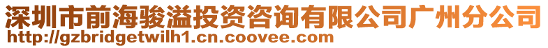 深圳市前海駿溢投資咨詢有限公司廣州分公司