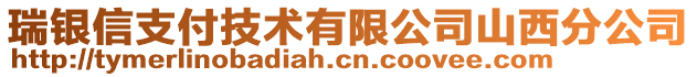 瑞銀信支付技術有限公司山西分公司