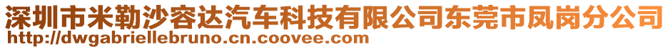 深圳市米勒沙容達(dá)汽車科技有限公司東莞市鳳崗分公司