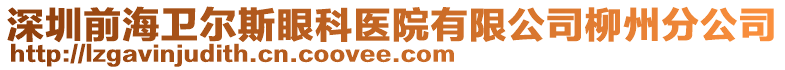 深圳前海衛(wèi)爾斯眼科醫(yī)院有限公司柳州分公司