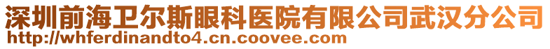 深圳前海衛(wèi)爾斯眼科醫(yī)院有限公司武漢分公司