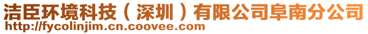 洁臣环境科技（深圳）有限公司阜南分公司