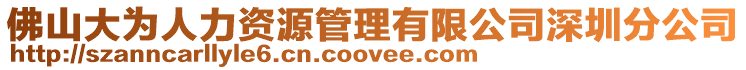 佛山大為人力資源管理有限公司深圳分公司