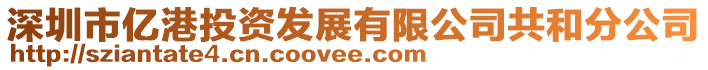 深圳市億港投資發(fā)展有限公司共和分公司