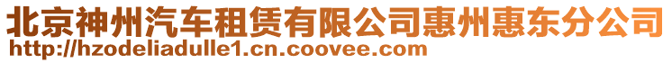 北京神州汽車租賃有限公司惠州惠東分公司