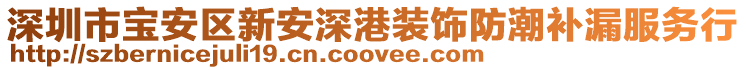 深圳市寶安區(qū)新安深港裝飾防潮補(bǔ)漏服務(wù)行
