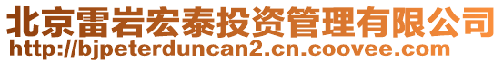 北京雷巖宏泰投資管理有限公司