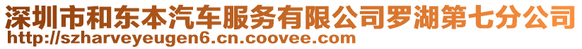 深圳市和東本汽車服務(wù)有限公司羅湖第七分公司