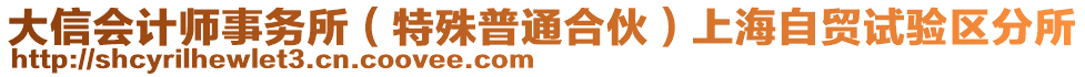 大信會(huì)計(jì)師事務(wù)所（特殊普通合伙）上海自貿(mào)試驗(yàn)區(qū)分所