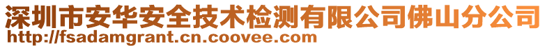 深圳市安華安全技術檢測有限公司佛山分公司