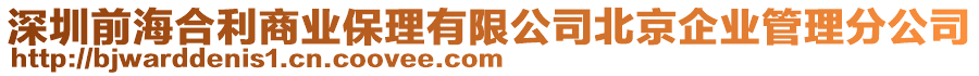 深圳前海合利商業(yè)保理有限公司北京企業(yè)管理分公司