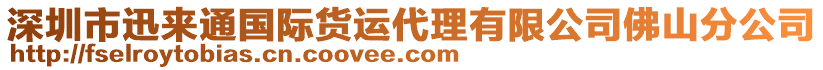 深圳市迅來通國際貨運代理有限公司佛山分公司