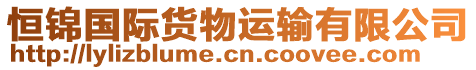 恒锦国际货物运输有限公司