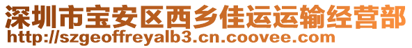 深圳市寶安區(qū)西鄉(xiāng)佳運運輸經(jīng)營部