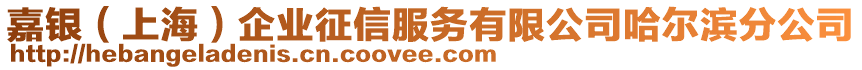 嘉銀（上海）企業(yè)征信服務(wù)有限公司哈爾濱分公司