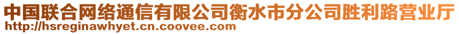 中國聯(lián)合網(wǎng)絡通信有限公司衡水市分公司勝利路營業(yè)廳