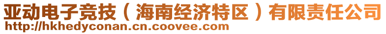 亞動電子競技（海南經(jīng)濟特區(qū)）有限責任公司