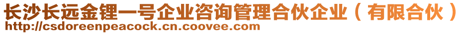 長沙長遠金鋰一號企業(yè)咨詢管理合伙企業(yè)（有限合伙）