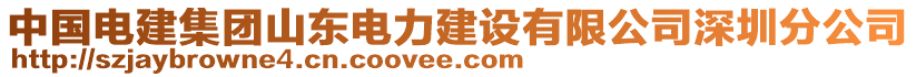 中國電建集團(tuán)山東電力建設(shè)有限公司深圳分公司