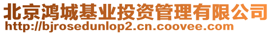 北京鴻城基業(yè)投資管理有限公司