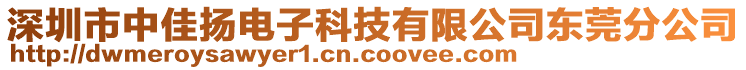 深圳市中佳揚電子科技有限公司東莞分公司