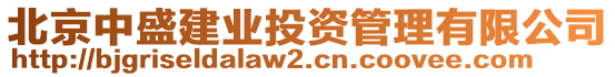 北京中盛建業(yè)投資管理有限公司