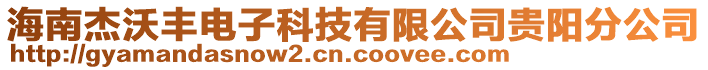 海南杰沃豐電子科技有限公司貴陽分公司